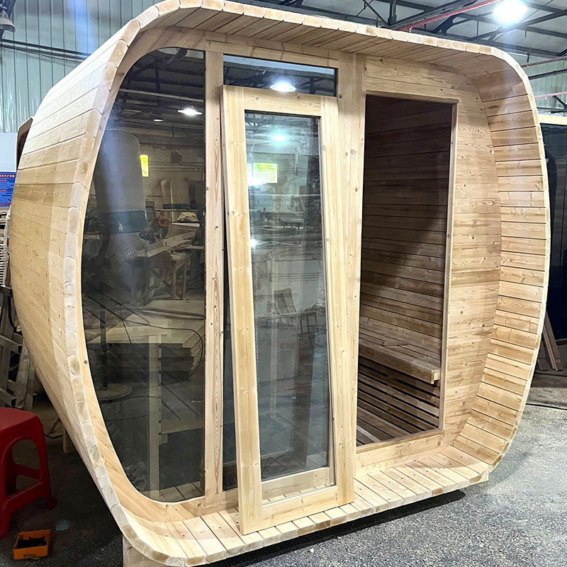 Уличная кубическая сауна на 2-3 человек с раздевалкой