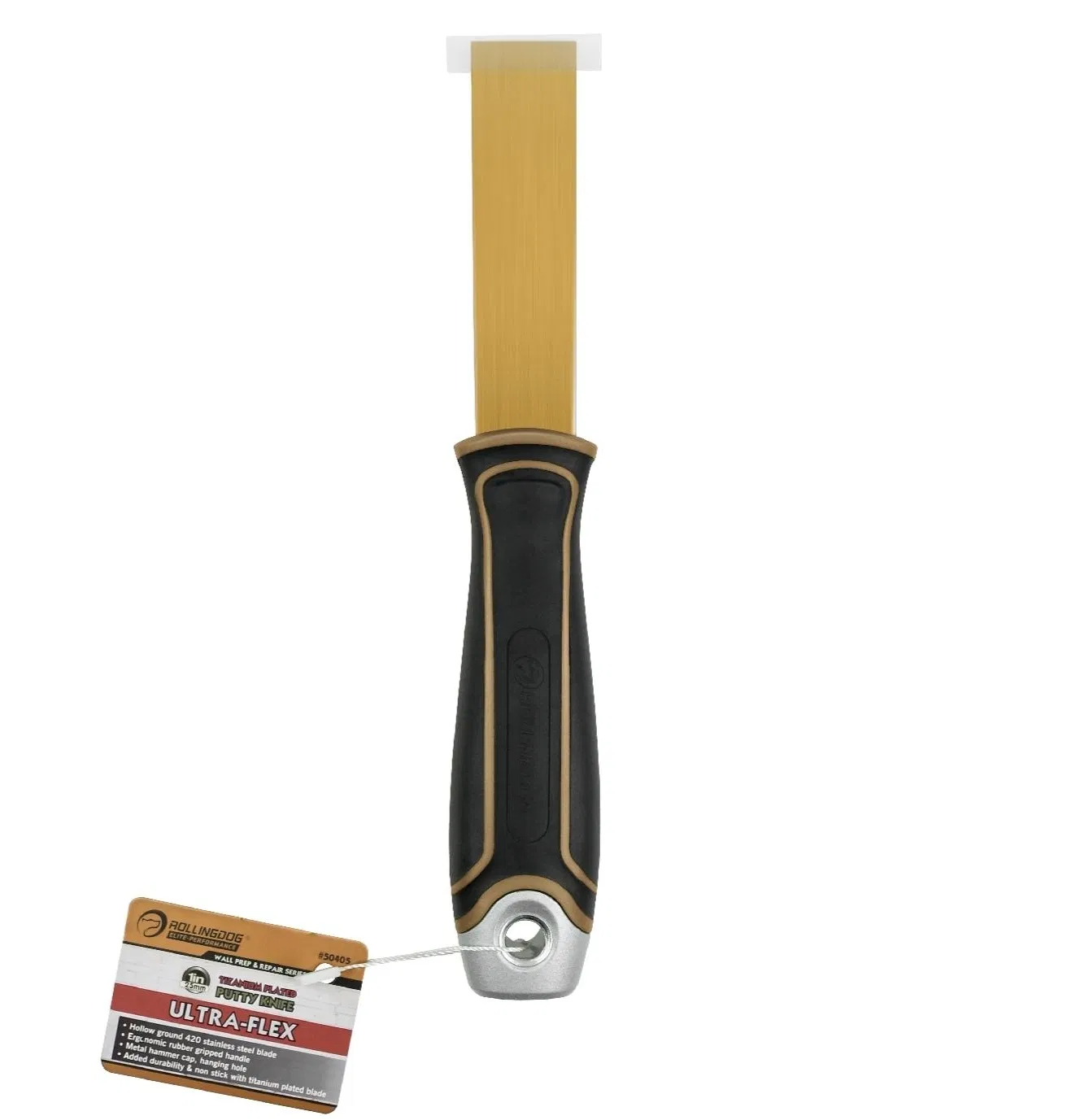 Rolingdog-Elite 50405 Stainless Steel 1 Inch Putty Knife Ultra -Flex Non Stick