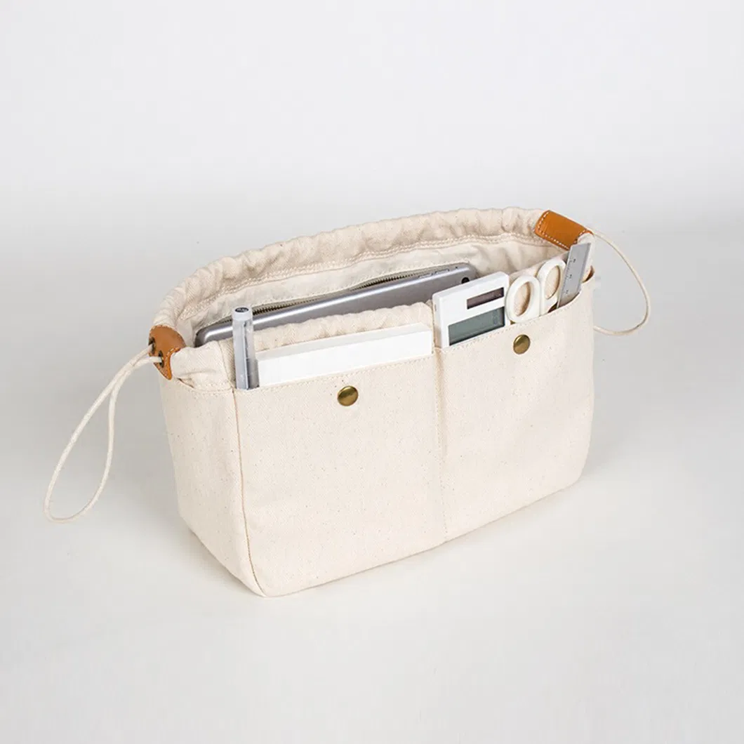 Trendy New Product Canvas Material Drawstring Storage Bag Women's Simple Makeup Bag and Women's Handbag