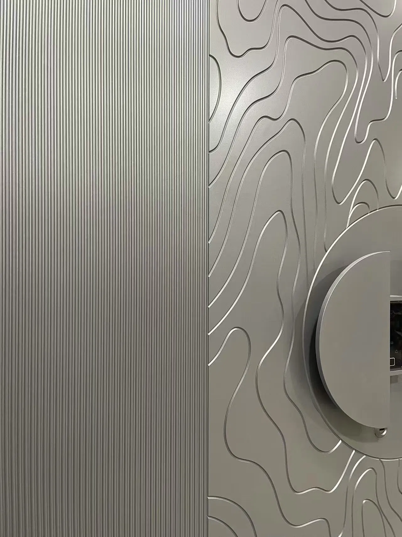 Modern Aluminum Entry Door with Artistic Abstract Design
