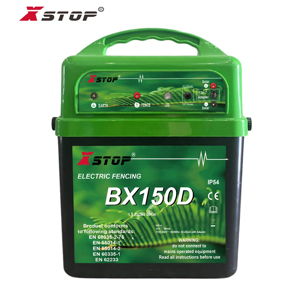 Xstop AC Battery Solar Panel 1.5 Joules Electric Electronic Fence Security Farm Energizer