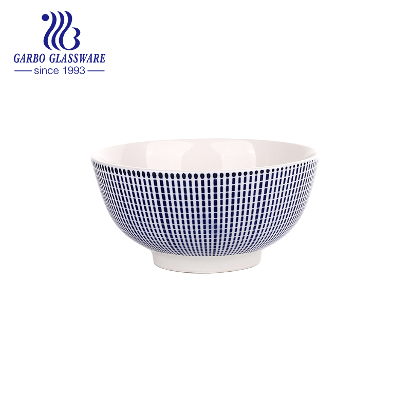 Stock 6 Inch Print China Ceramic Bowls for Kitchenware Using for Home Mix Container Rice Bowl Set Porcelain Tableware