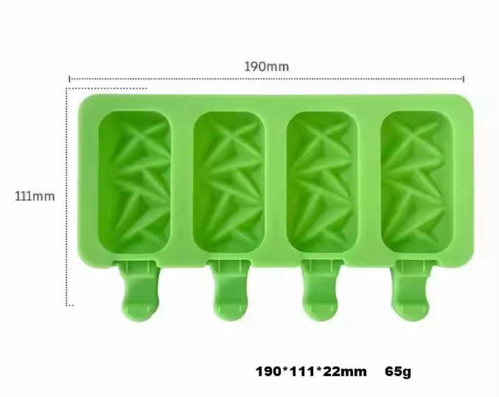 Форма для мороженого и эскимо, 4 ячейки, силикон