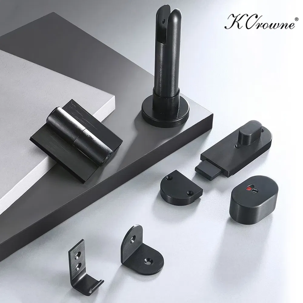 Black Gray Gold 304 Stainless Steel Commercial Toilet Cubicle Fittings Toilet Cubicle Partition Accessory