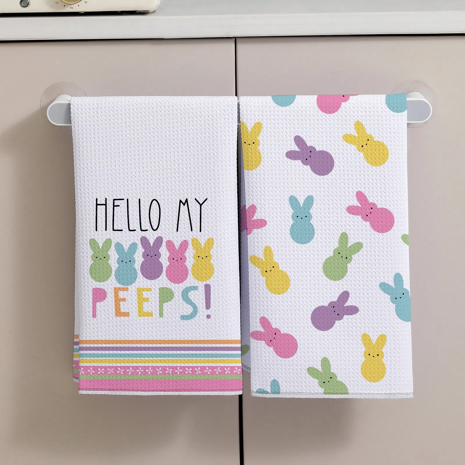 Custom Super Absorbent Reusable Waffle Weave 2-Piece Kitchen Tea Towel Set