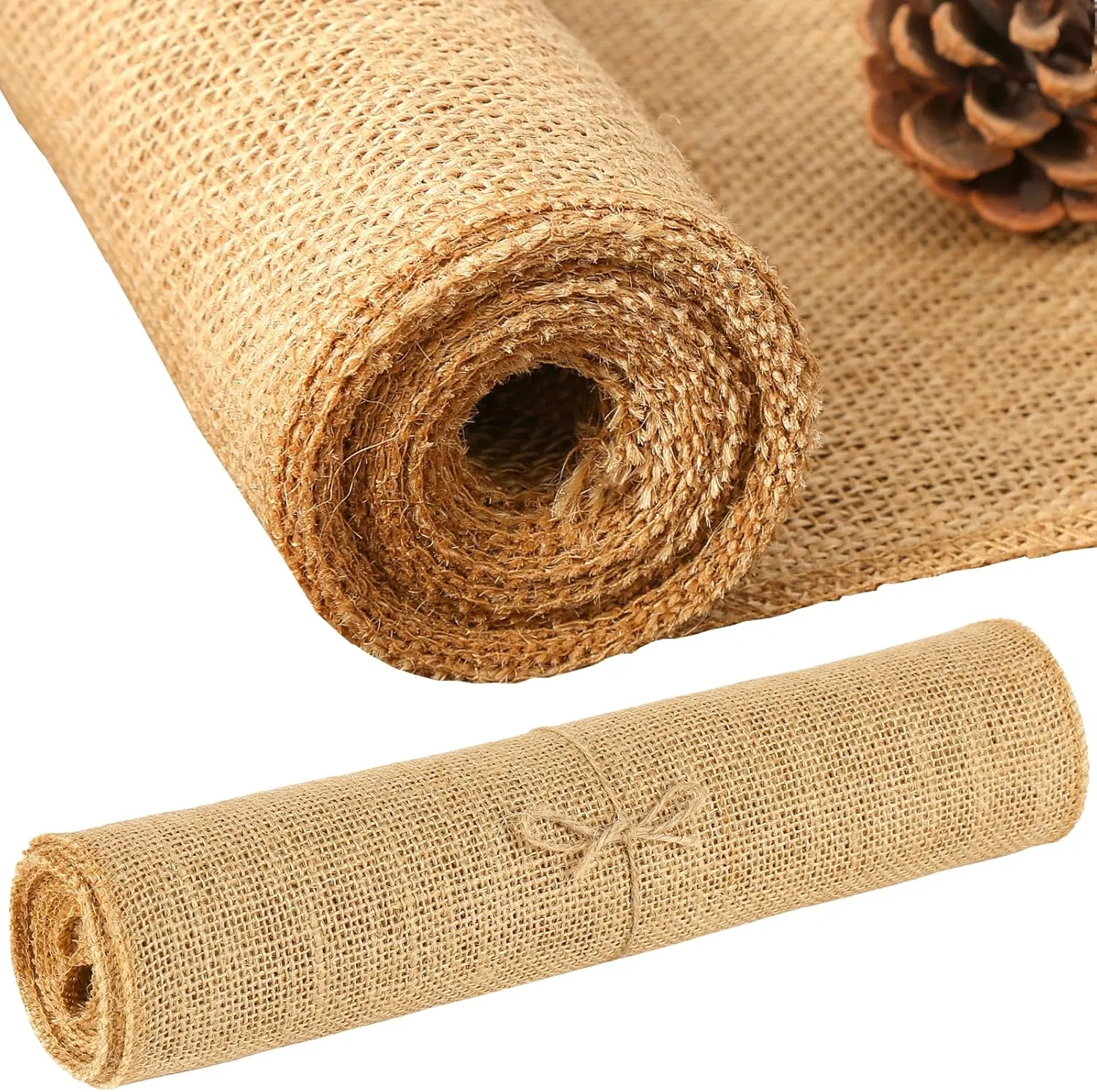 12inchx10yards No-Fray Burlap Rolls for Table Runners and Crafts