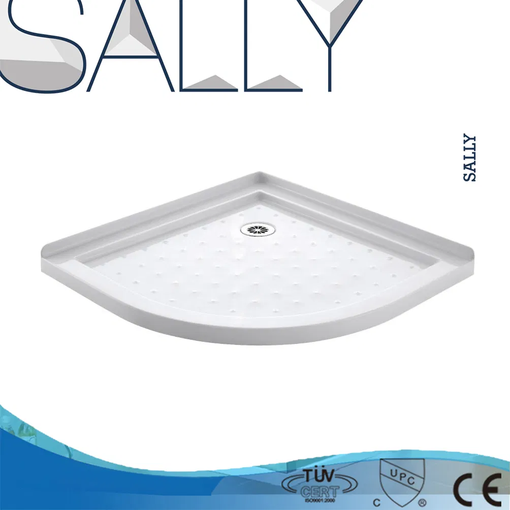Square Curved Rectangle White Acrylic Fiberglass Shower Tray Shower Base