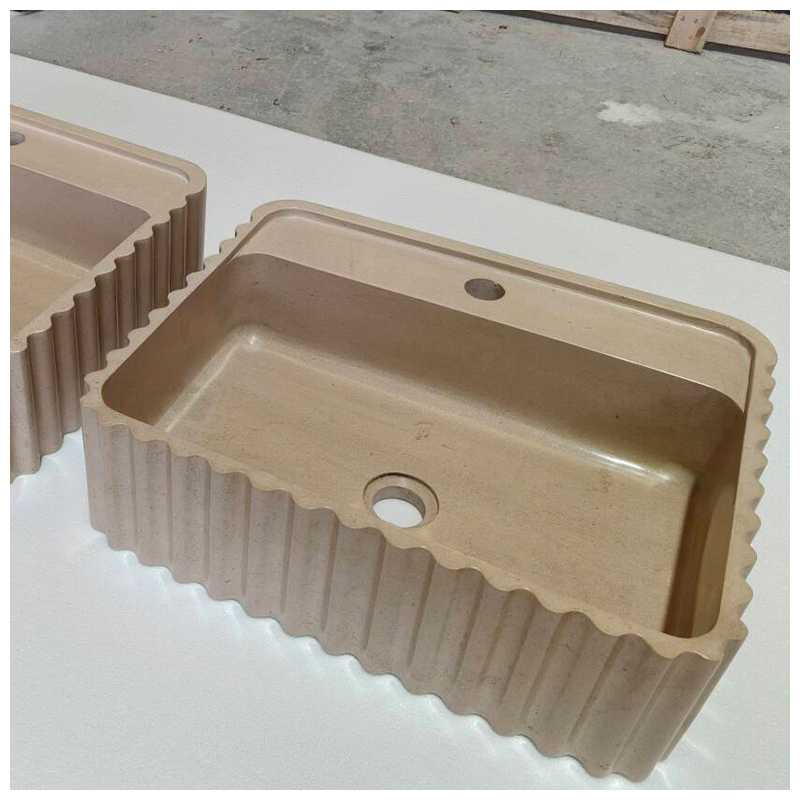 Creme Fatima Limestone Rectangle Floating Sinks