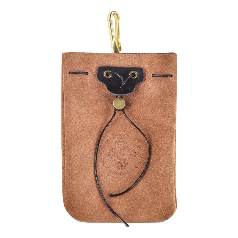 Ea443 Custom Logo Wholesale Drawstring Tobacco Pouch for Men Vintage Leather Accessories Smoking Kit Bag Storage Pipe Cigar Box