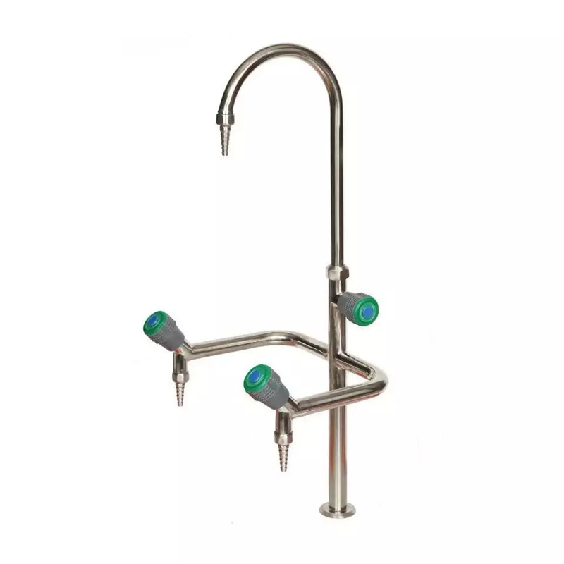 Elbow-Operated Deck Mounted Adjustable Cold/Hot Laboratory Water Faucet