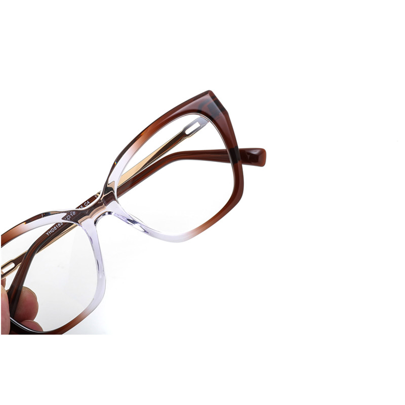 2025 Ready in Stock Fashion Gradient Color Women Glasses Frame Sexy Cat Eye Eyeglasses for Ladies