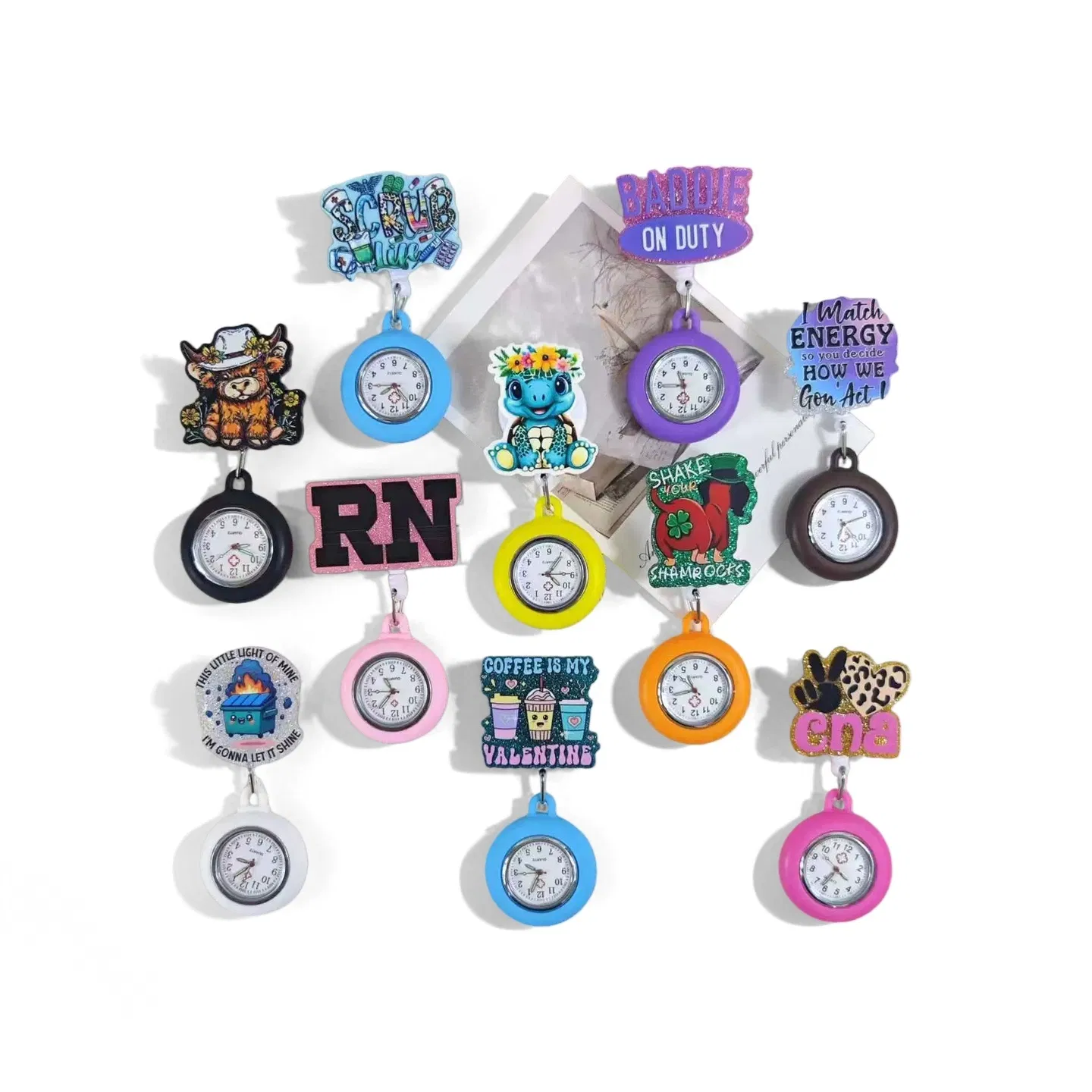 Promotion Gift Colorful Silicone Nurse FOB Watch with Japan Movement