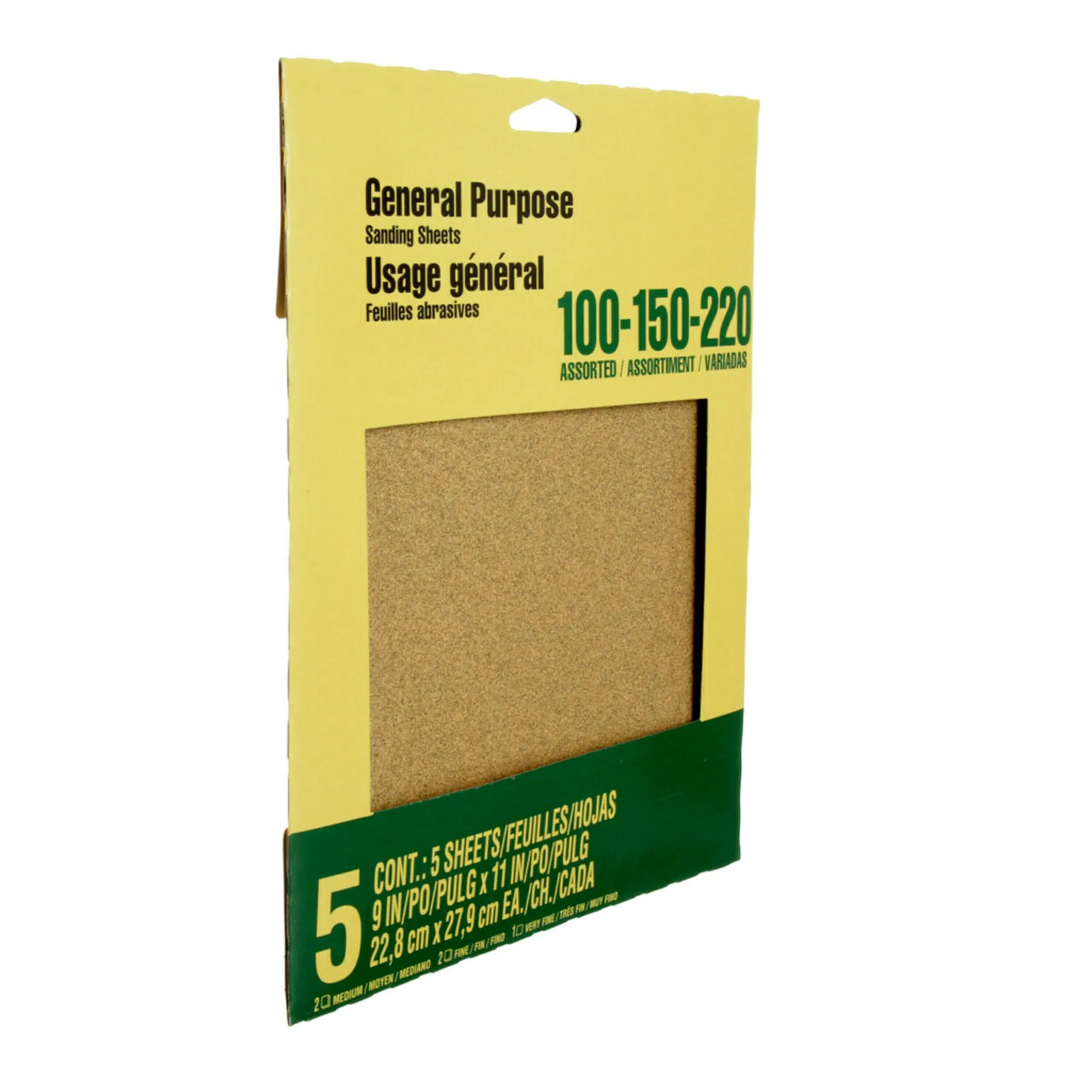 Наждачная бумага алюминиевый оксид 5 листов, зернистость 100-150-220