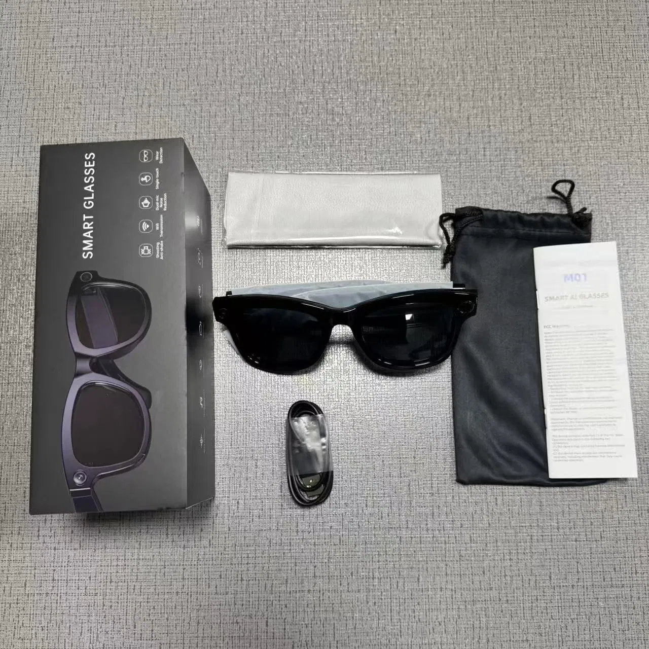 M01 HD Camera Smart Glasses Sunglasses Phone Call Antil-Blue Lens Samrtglasses Voice Assistant Wireless Audio Headphones Glasses