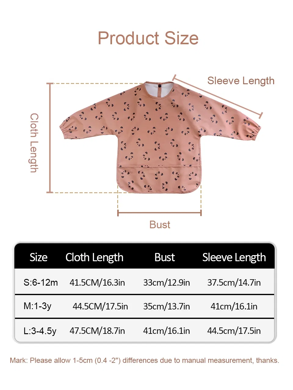 Baby Overalls Anti-Dirt & Waterproof Bib for Easy Feeding