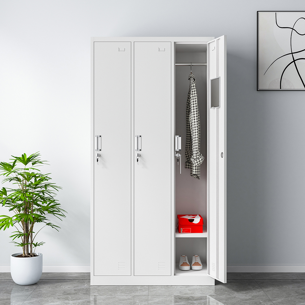 Шкаф металлический для одежды 3 двери офис школа спортзал