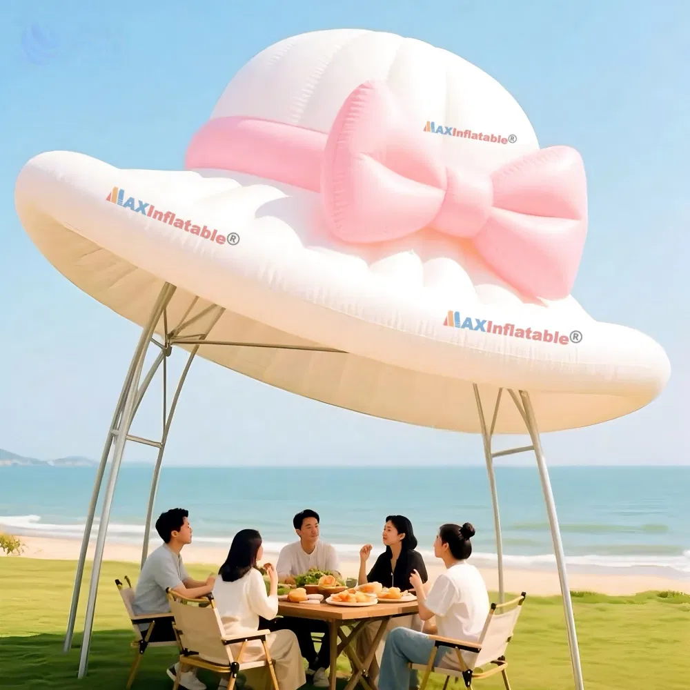 Dreamy Inflatable Bowknot Hat Tent for Beach Fun