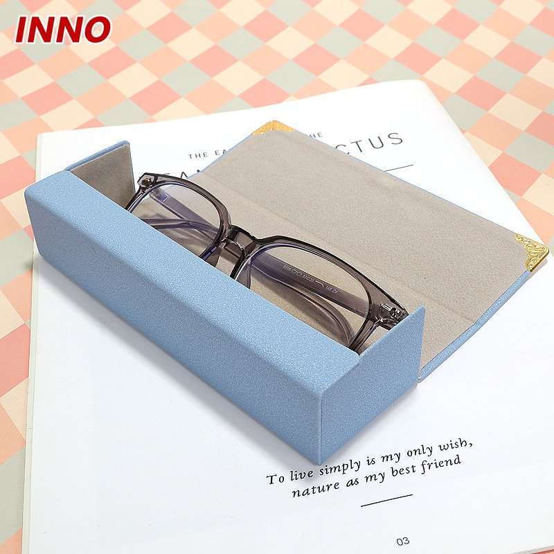 Inno-T189 High-End Handmade Glasses Case Macaroon Colour PU Leather Hard Case for Optical Glasses and Sunglasses, Custom Colur, Eco-Friendly