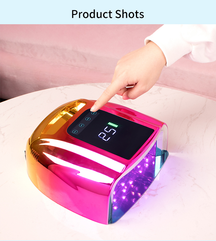 96W Nail Lamp Newest LED UV Lamp Rechargeable UV LED Gel Lamp Digital Nail Art Machine Nail Dryer Grs Certification