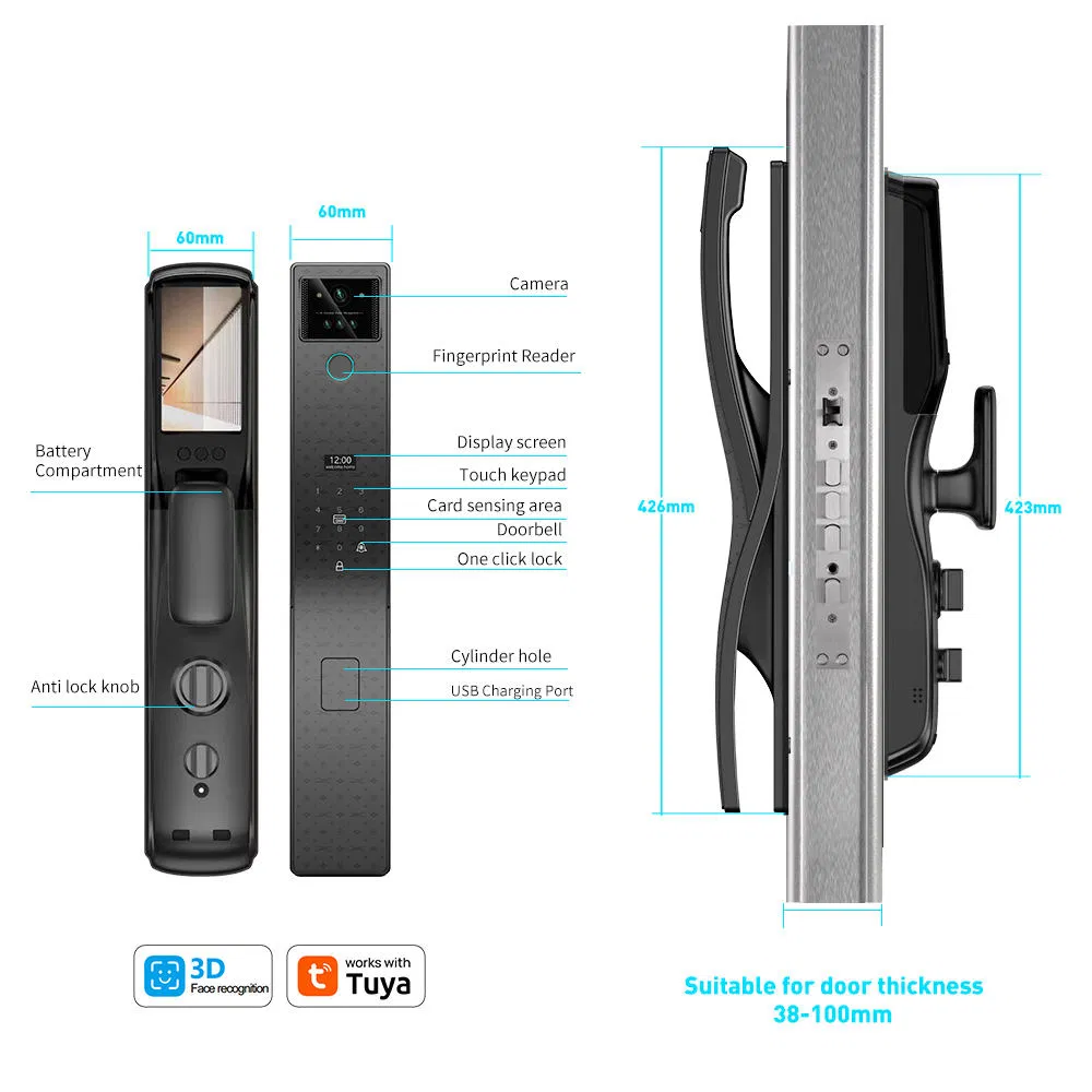 Leading Enterprises Video Call Integration Smart Lock for Luxury Villa