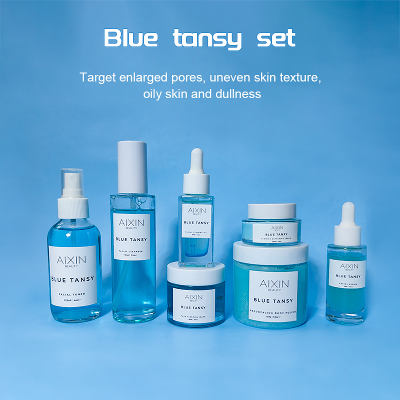 Beauty Cosmetics Skin Care Blue Tansy Skin Care Set Anti-Wrinkle Pore Clarify