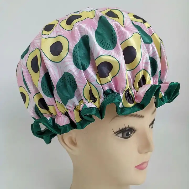 Quiet Girl High Quantity Avocado Shower Caps Satin Waterproof Shower Cap