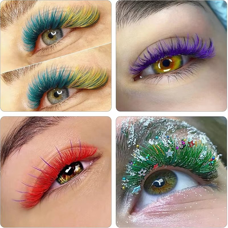Wholesales Mix Colour 0.05 0.07 0.10 Volume Eyelash Extensions Private Label Custom Boxes Soft Lashes