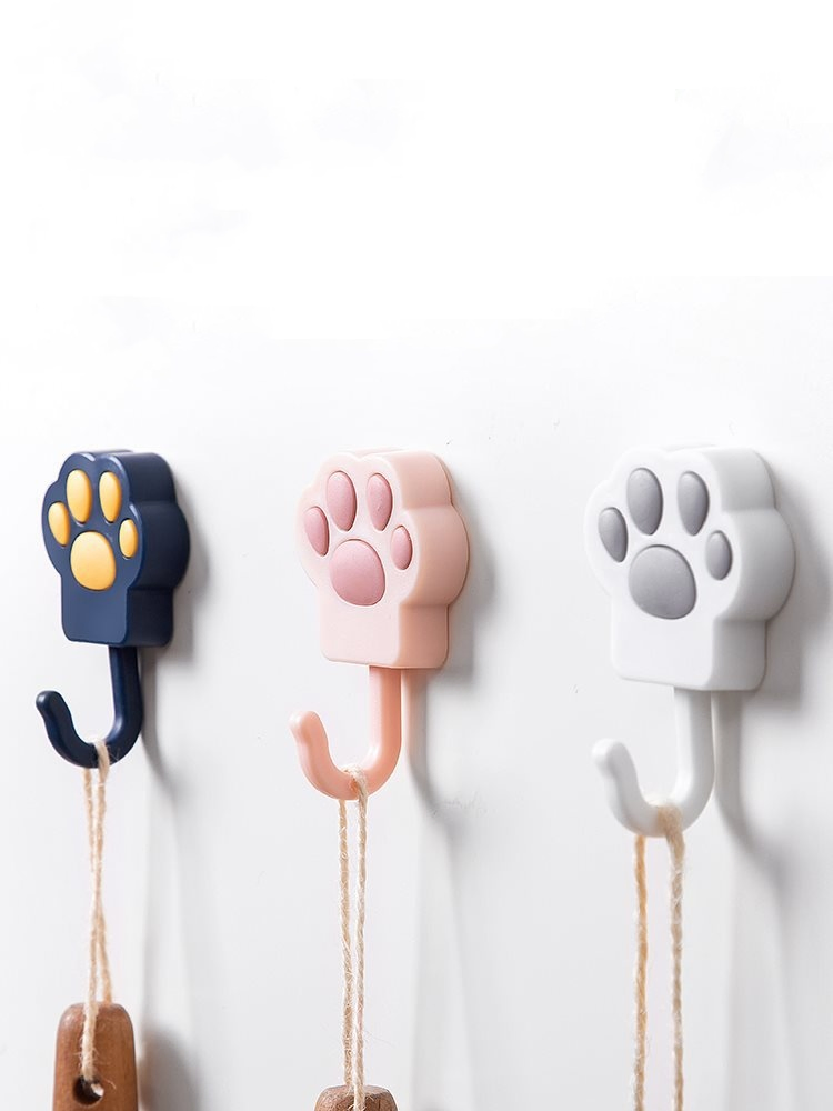 5PCS Cartoon Cat Claw Adhesive Traceless Cute Stick Hook
