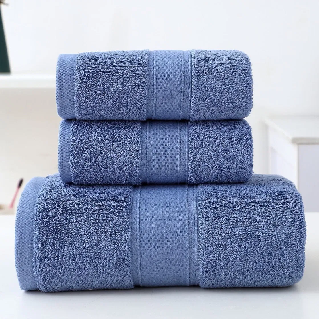 5 Star Hotel Towels White Custom Logo Bathroom 100% Cotton Face Hand Bath Hotel Towel Set