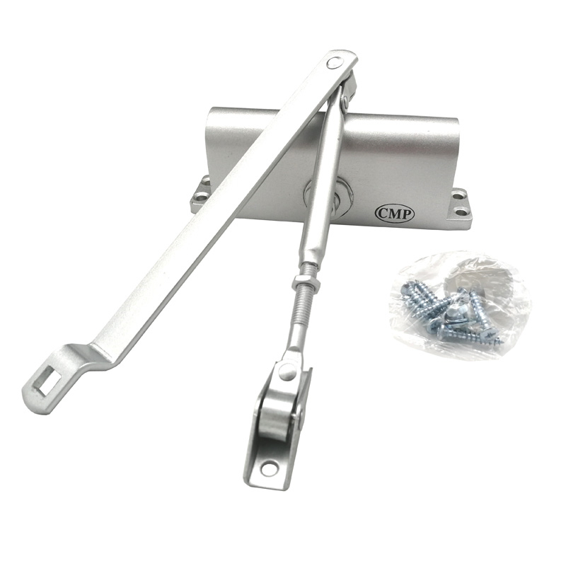 Sliding Silver Door Closer Lock for Access Control Suitable for Door Weight 45-75 Kg (SDC-062) Door Lock with Access Control System