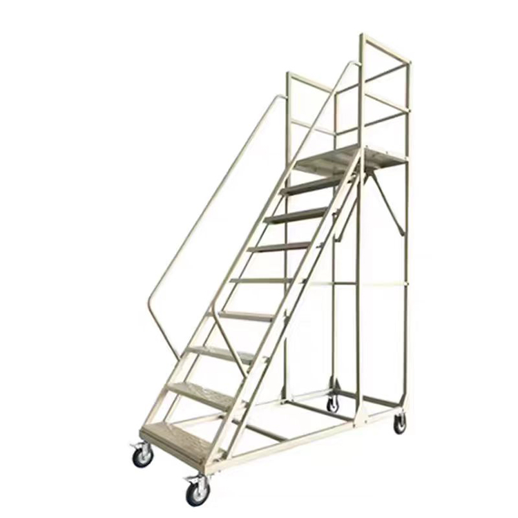 High Quality Steel Durable Mobile Ladder Customizable Warehouse Climbing Step Platform Ladder