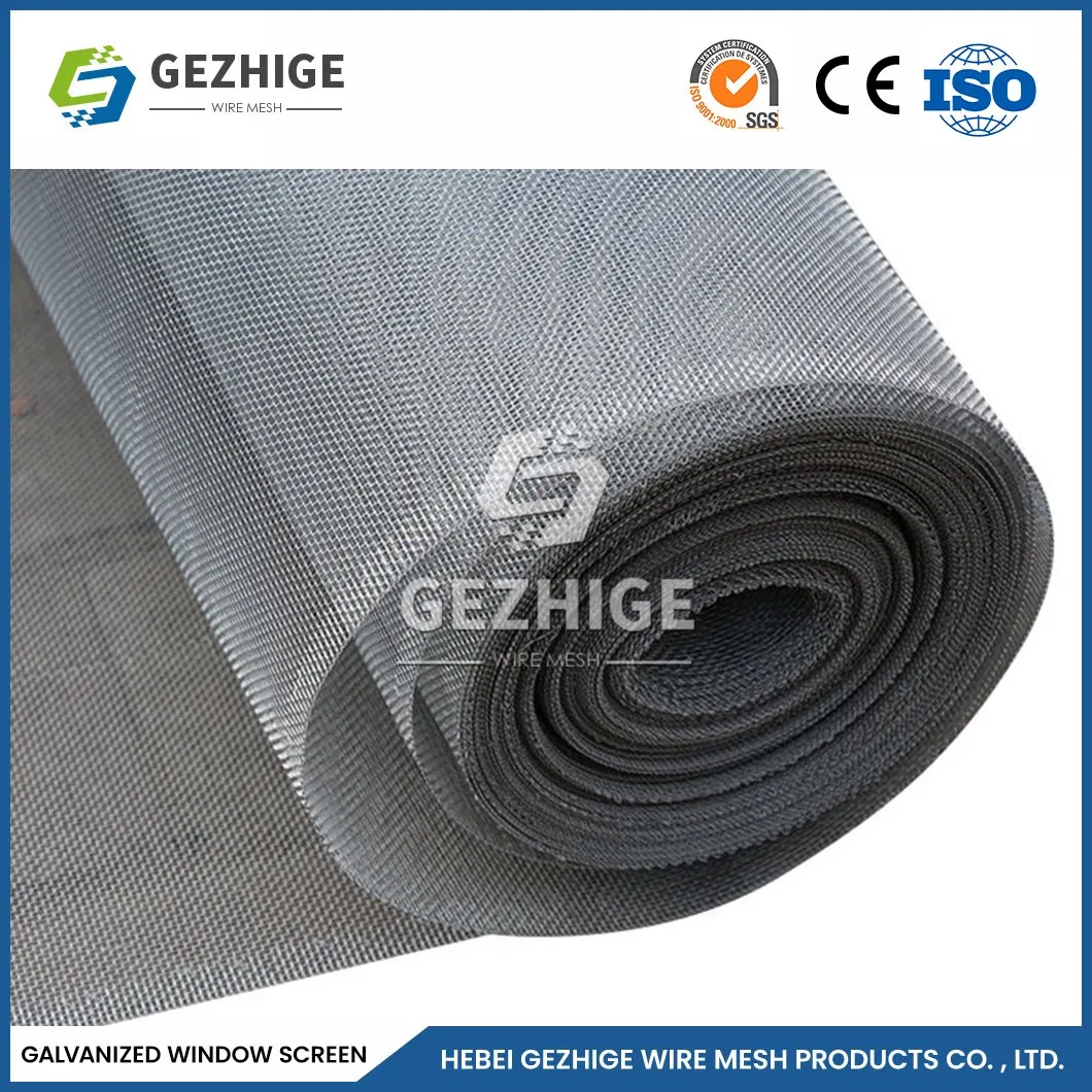 Gezhige Sample Available Window Mesh Insect Screen Manufacturing 16 X 16 Mesh Casement Window Screens China Plain Weave Fly Screens for Windows and Doors