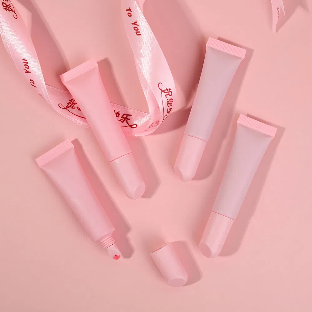 OEM Logo Pink Tube Organic Peptide Lip Oil Moisture Fruit Strawberry Lip Gloss Oil