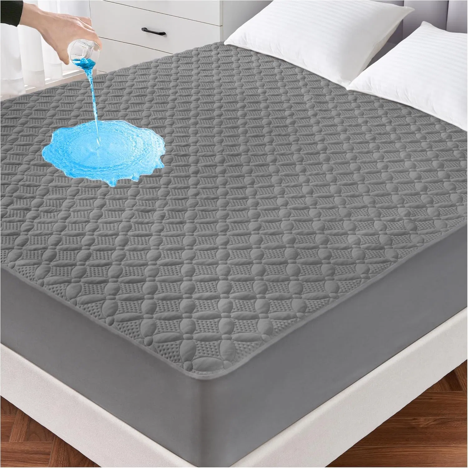 Waterproof Mattress Protector Soft Breathable Mattress Pad Cover with Deep Pockets