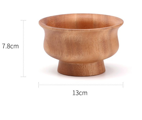Multiple Sizes Eating Utensil Smooth Natural Acacia Wood Bowl for Food Noodle