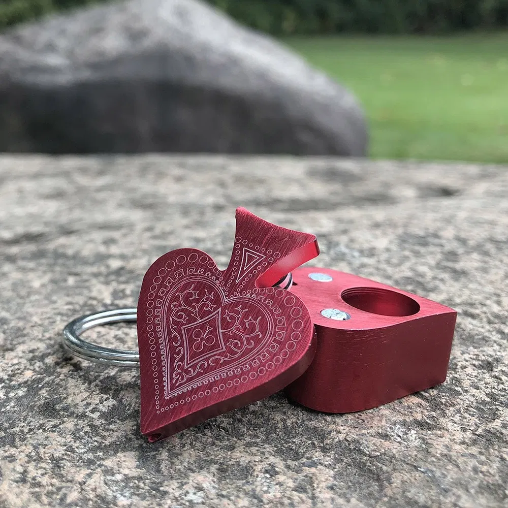 67mm Poker Red Heart Metal Pipe Foldable Portable Metal Pipes