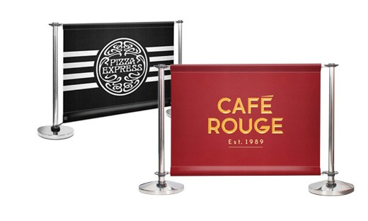 Cafe Wind Barriers Have Custom Designs Printed on Both Sides of Fabric
