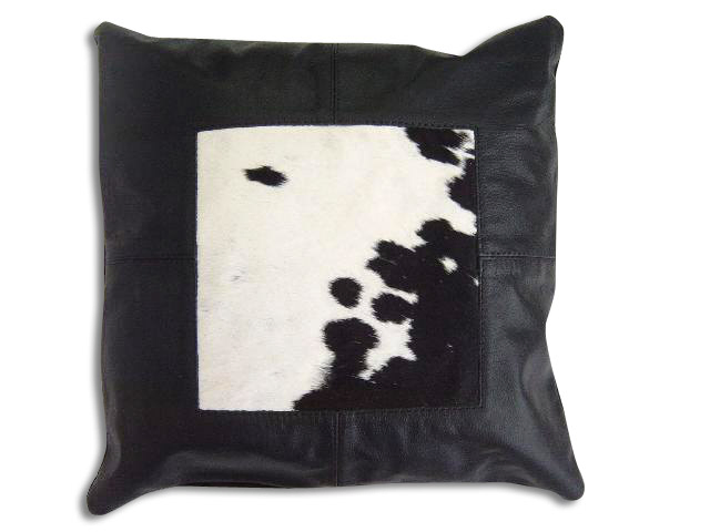 Natural Leather Cowhide Patch Decoration Cushions