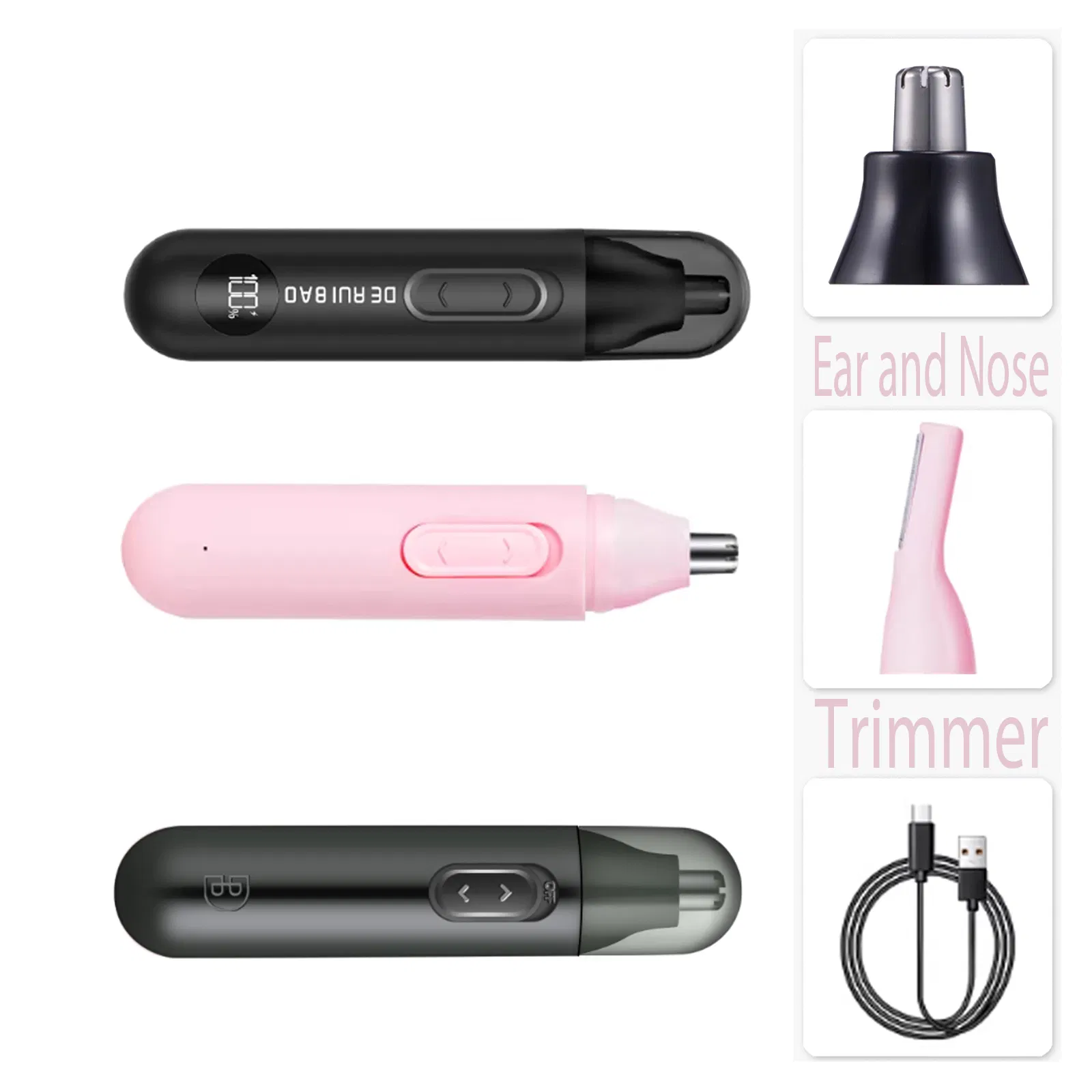 Rapid-Clean Fully Immerse-Able Head Ear and Nose Trimmer
