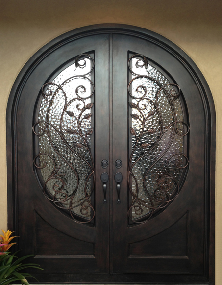 Pre-Hung Heavy Duty Luxury Grilled Pattern Villa External Door Wrought Iron Door