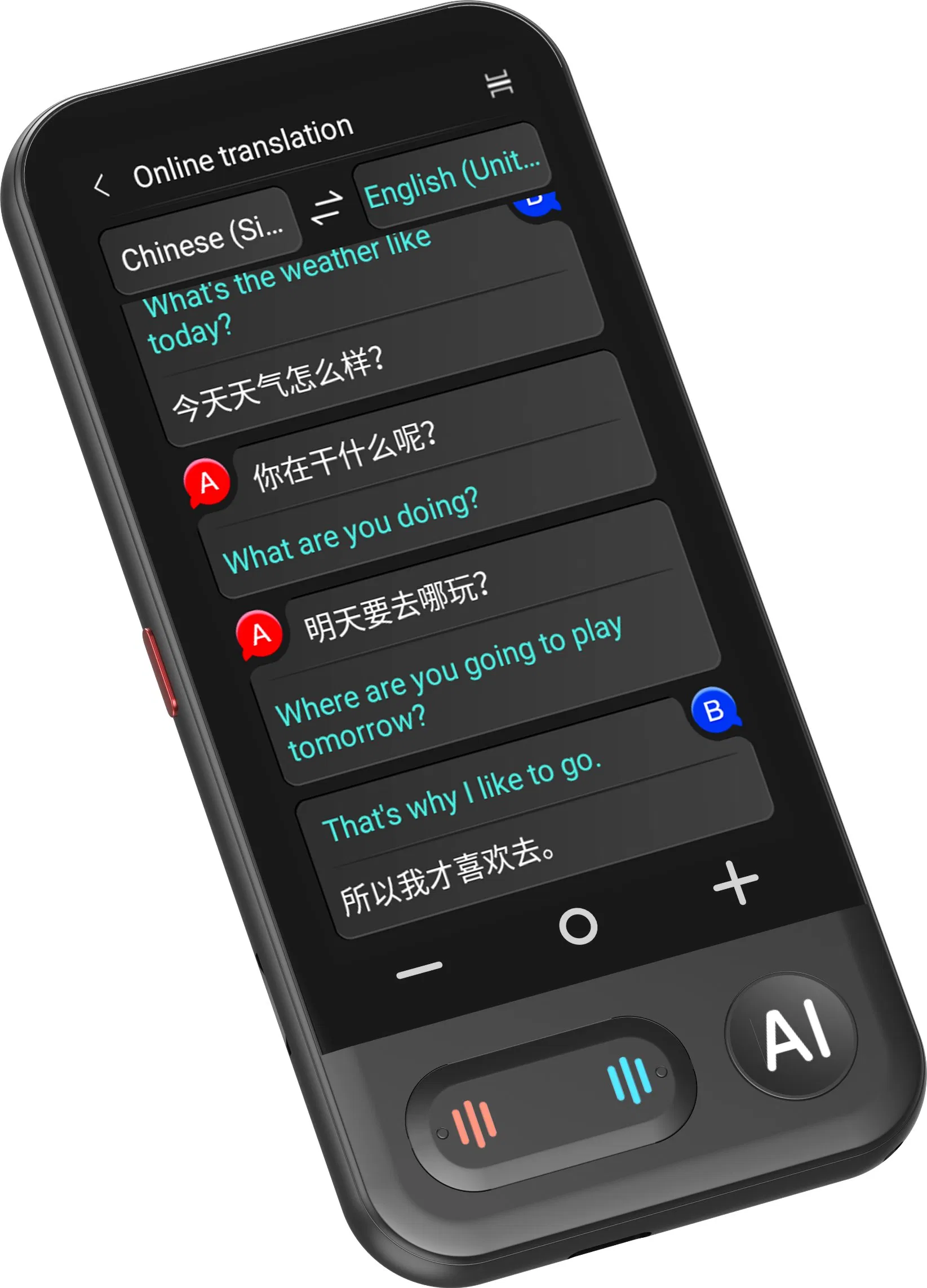 Mini Ai Two Way Real Time 150 Type Language Translator Device for Global Travelers