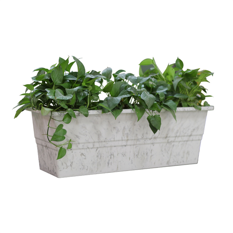 Outdoor Patio Basalt Fiber Planters Large Plant Box Vintage White Flower Pots