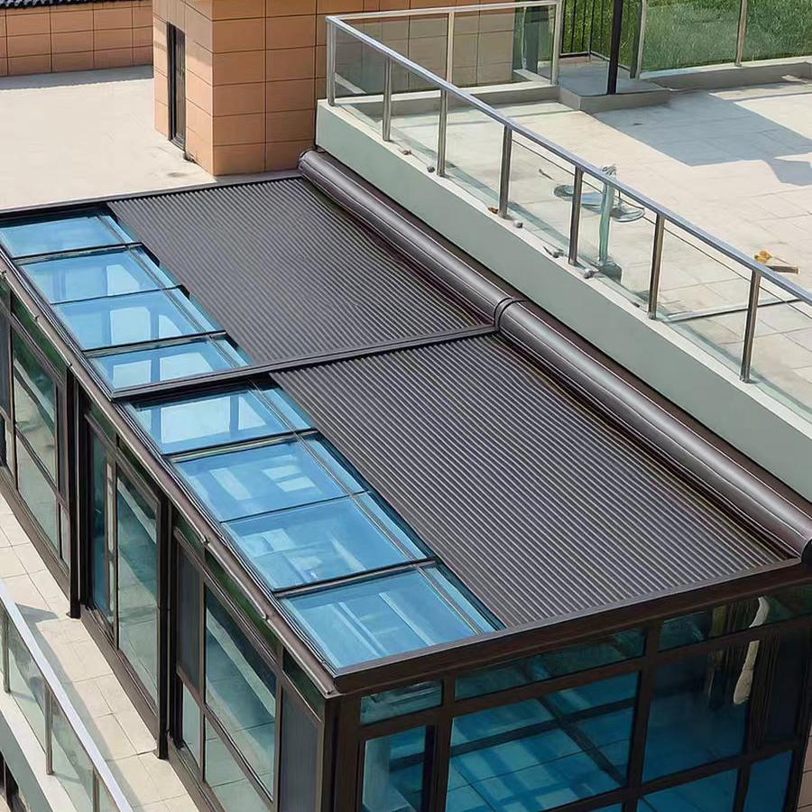 Electrically Controlled Retractable Roller Shutter with Safety Insulation, High-Quality Aluminum Alloy Canopy Sunshade Canopy