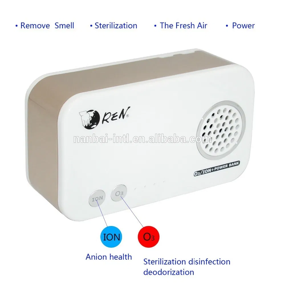 3 in 1 High Quality Mobile Power Bank & Ozone Generator & Ions Purifier