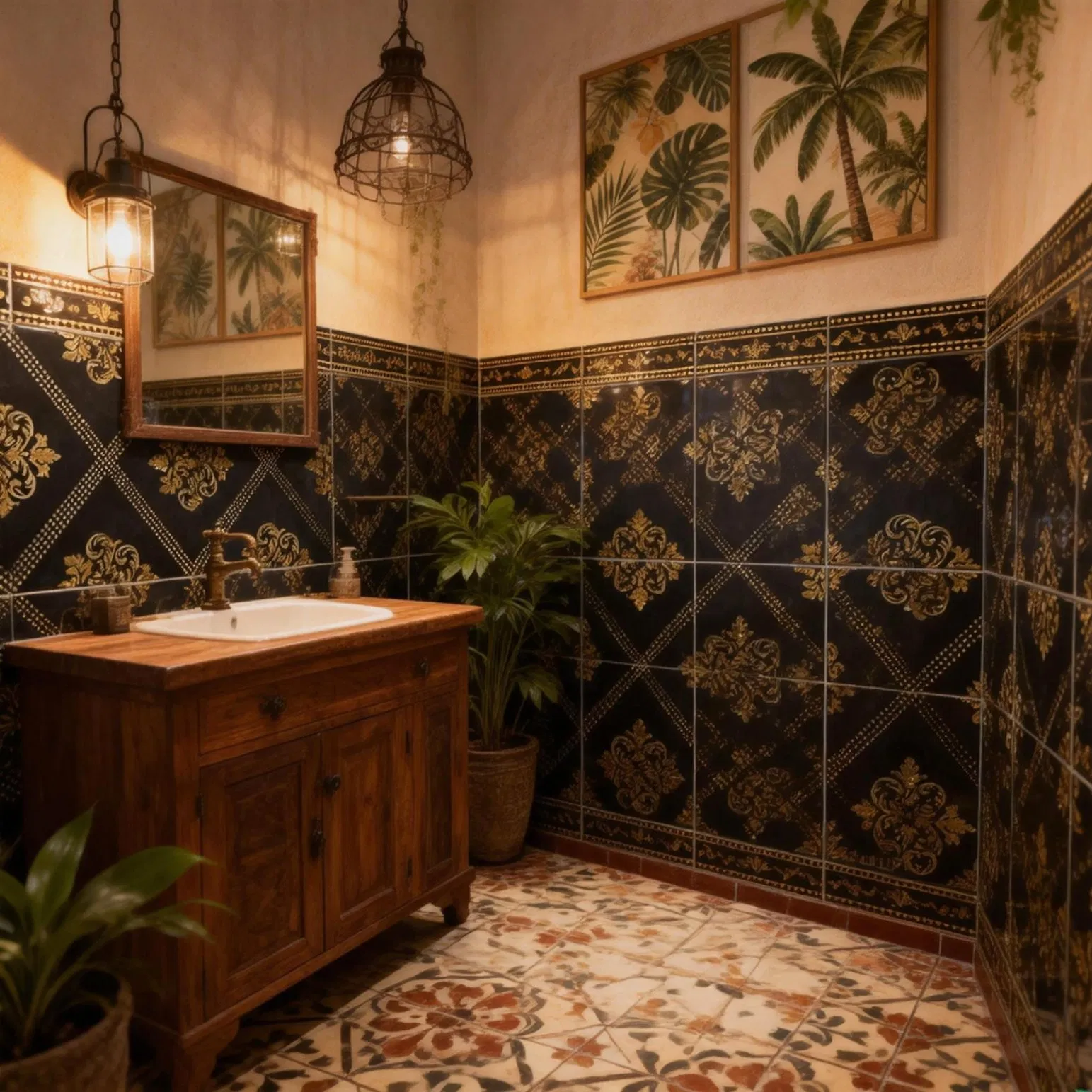 Плитка напольная 30x60 полированная золотая