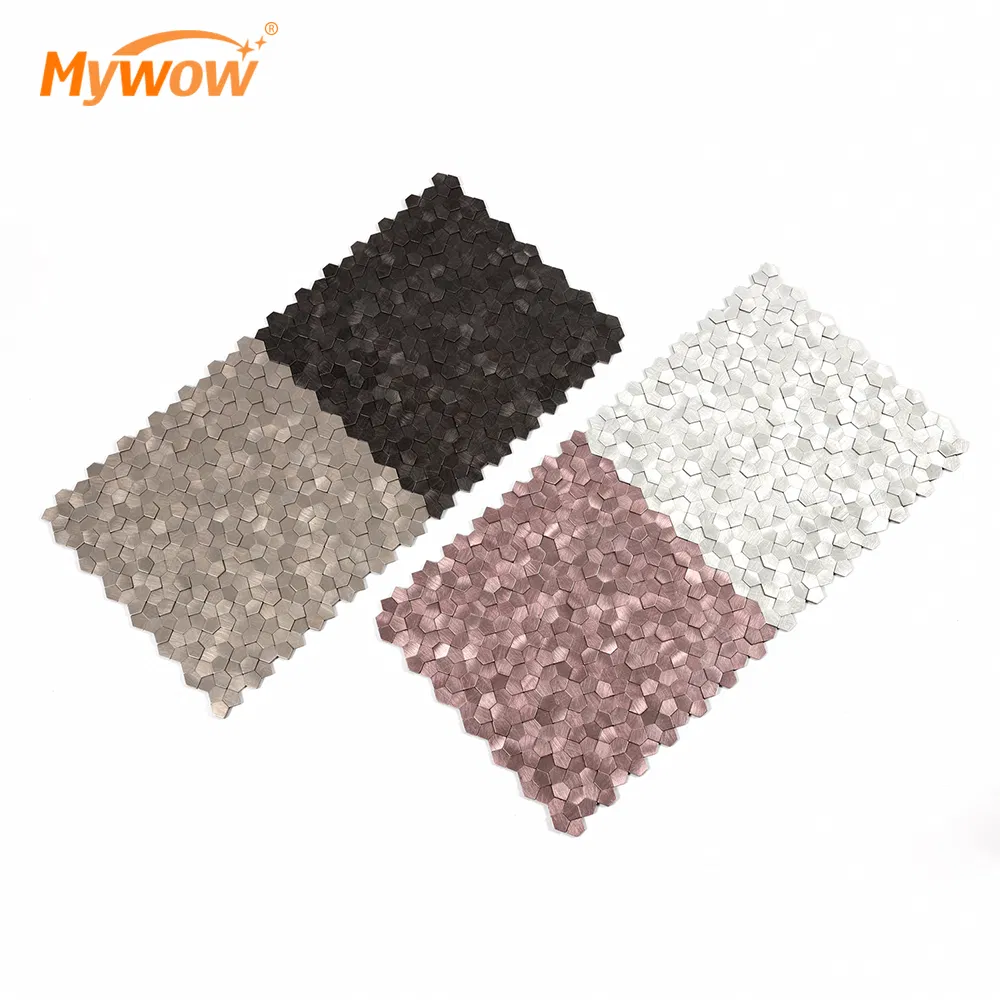 Peel & Stick PVC Composite Aluminmum Mosaic Tile for Wall Decoration