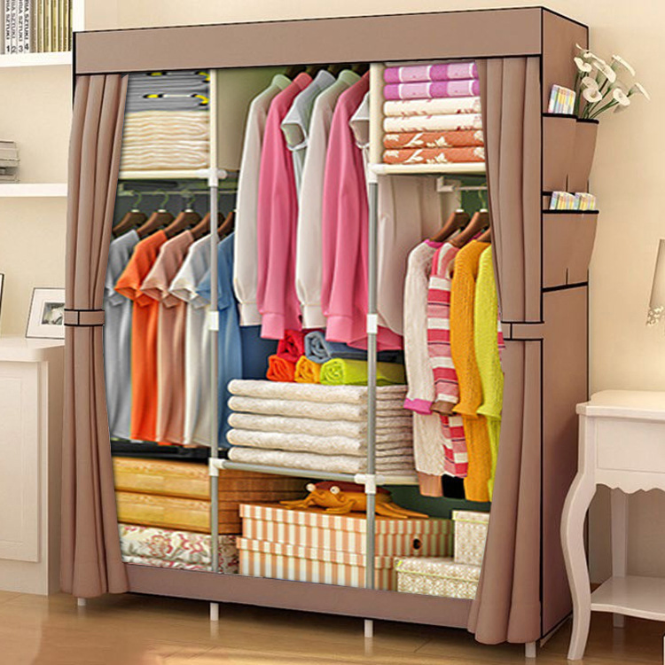 Costomized Steel Pipe Clothing Wardrobe Reinforcement Combination Simple Wardrobe Fabric Cabinet