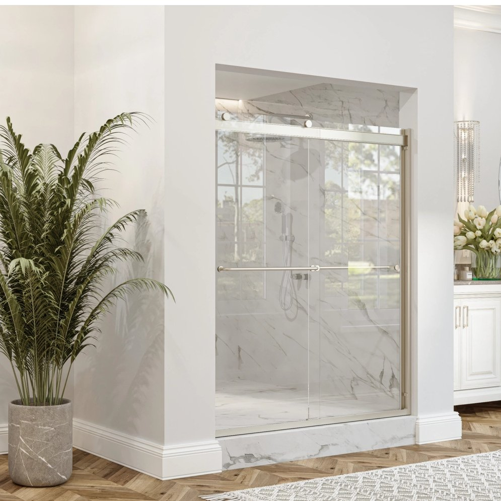 Idl Modern Frameless Glass Bathroom Waterproof Double Sliding Shower Door