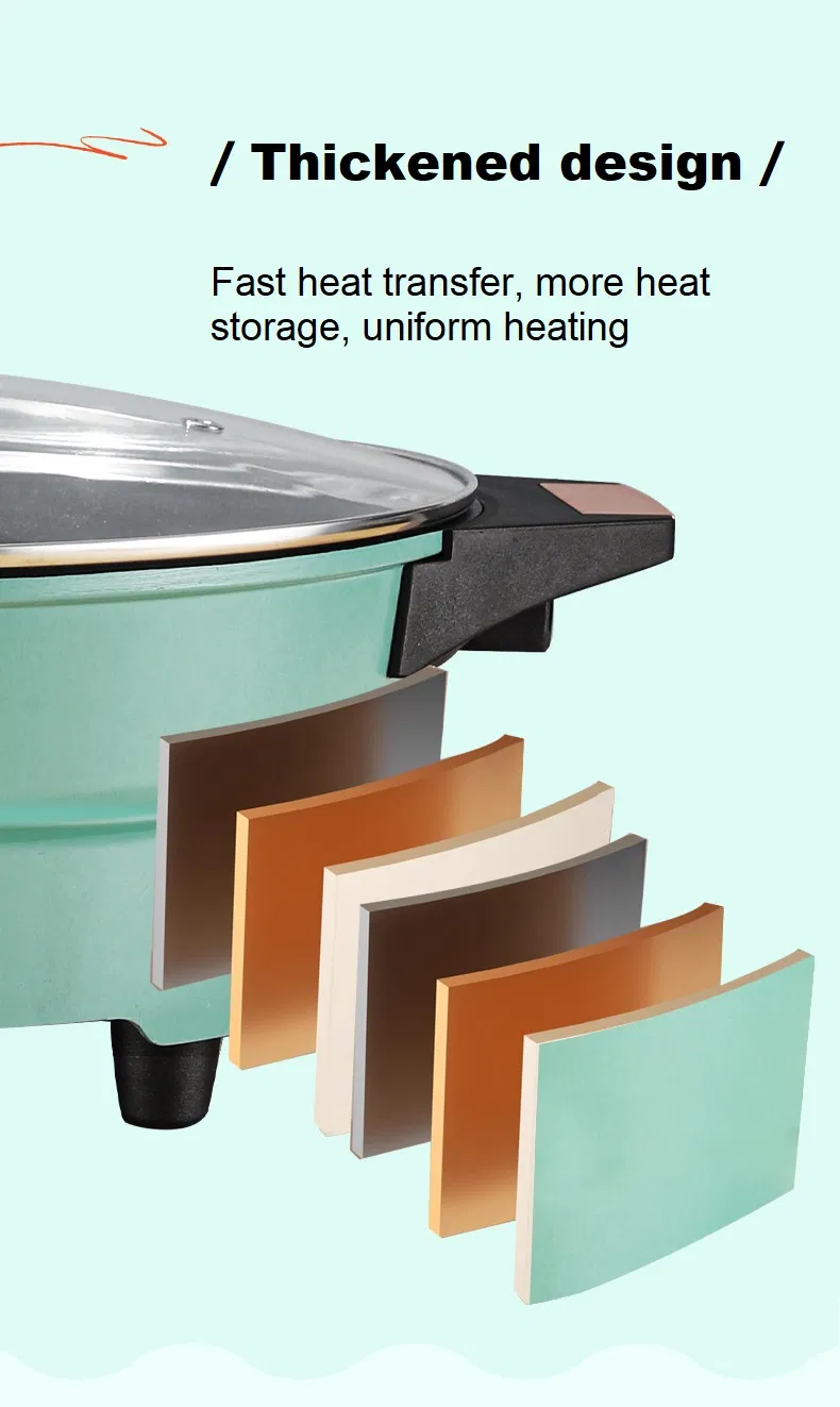 Electric Cooking Pot Multifunctional Two Flavors Electric Hot Pot with Double Ears