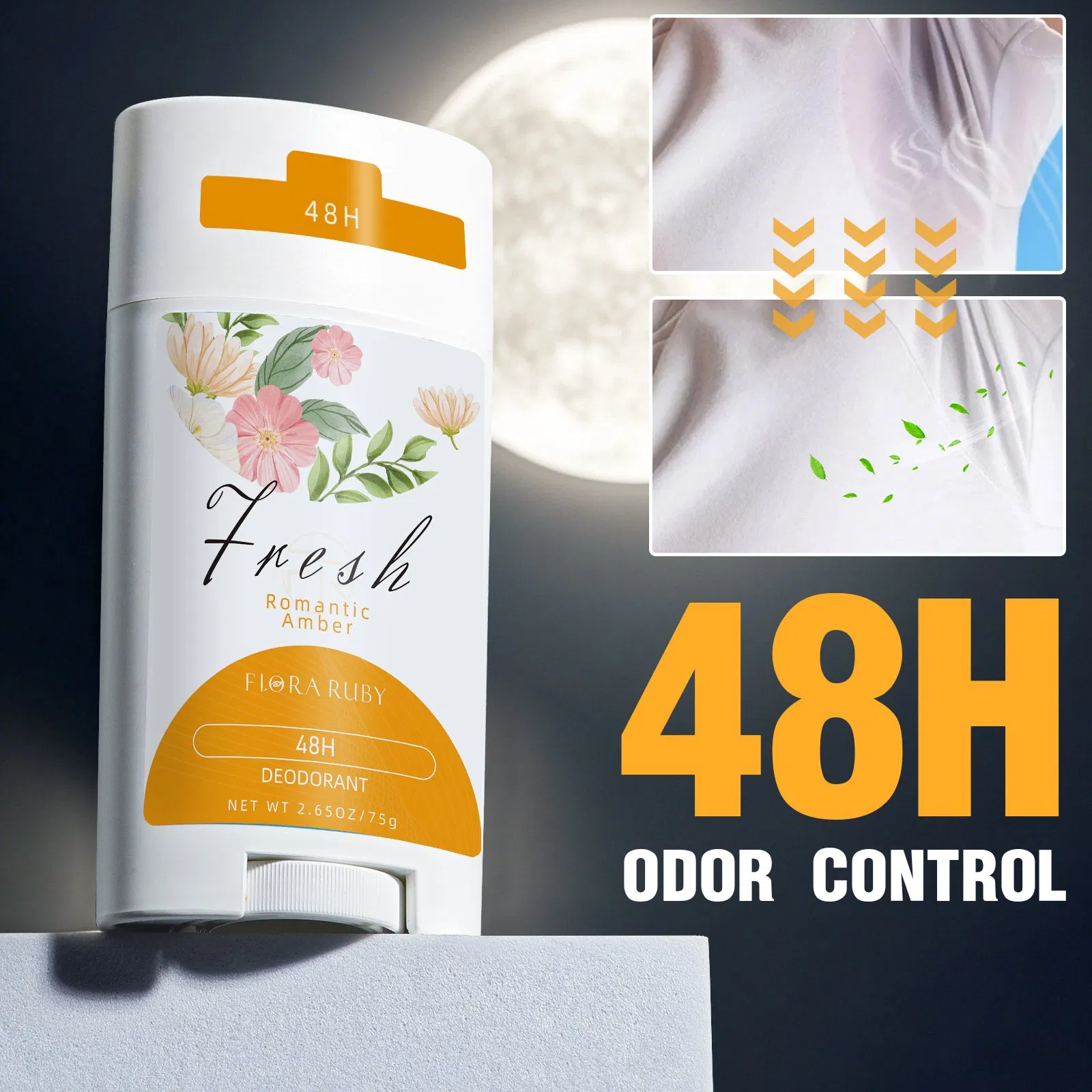 Non-Irritating Body Stick Deodorant with Gentle Organic Pearl Beads